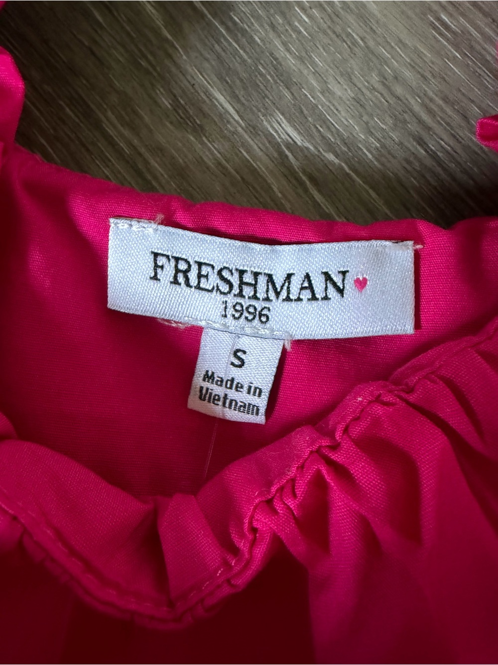 Freshman Hot Pink Ruffle Poplin Top - Picture 2 of 9
